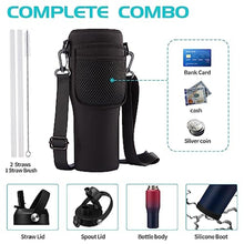 Load image into Gallery viewer, Insulated Water Bottle 32/40 oz - Cold-48h &amp; Hot-24h Stainless Steel Vacuum Flask with Straw &amp; Pop-up Chug Lid, Slim Insulated Water Bottle that Fits in Cup Holder, Wide Mouth Hydro Metal Thermal Cups, RosePurple_6783
