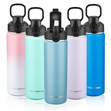 Load image into Gallery viewer, Insulated water bottle with Lid,24oz Stainless Steel Water Bottle for Boys,Girls,Double Wall Vacuum Wide Mouth Thermal Water Bottle for School,Travel,BPA-free and Leak-proof24oz,Pink_1
