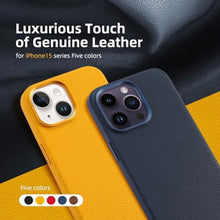 Load image into Gallery viewer, InUnion Genuine Leather Case for iPhone 15 Pro Max(2023) with MagSafe Function, Top Litchi Grain Leather Magnetic Phone Proctective Case for (iPhone 15 Pro Max) 6.7 Inch (Black, iPhone 15 pro max)_8384
