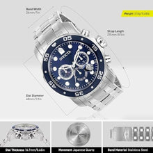 Load image into Gallery viewer, Invicta Men's 0070 "Pro Diver Collection" Stainless Steel and Blue Dial Watch, SilverBlue_1457
