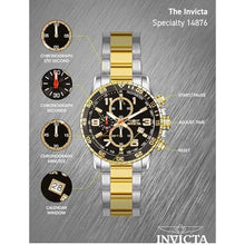 Load image into Gallery viewer, Invicta Men's 14876 Specialty Chronograph Black Textured Dial Two Tone Stainless Steel Watch, TwoTone_1358
