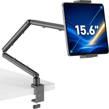 Load image into Gallery viewer, iPad Holder For Desk, Adjustable Tablet Arm iPad Desk Mount with C-Clamp, Black_1
