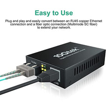 Load image into Gallery viewer, ipolex Gigabit Ethernet Media Converter, Built-in Multi-Mode SC SFP Fiber Module, 1310nm, MMF, Duplex, up to 2-KM, Dual SC Fiber to 10/100/1000Base-TX (UTP/STP/Cat5e/Cat6 RJ45)_8056
