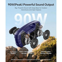 Load image into Gallery viewer, IPX7 Waterproof Outdoor Bluetooth Speaker, Wireless, 90W(Peak), 32H Playtime, Floating Design, Deep Bass &amp; Loud Stereo Sound, Portable with Handle, Rugged for Pool, Beach, Kayaking, Hiking, Navy Blue, NavyBlue_7116
