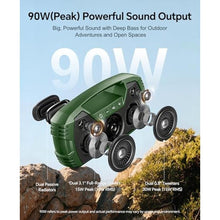 Load image into Gallery viewer, IPX7 Waterproof Outdoor Bluetooth Speaker, Wireless, 90W(Peak), 32H Playtime, Floating Design, Deep Bass &amp; Loud Stereo Sound, Portable with Handle, Rugged for Pool, Beach, Kayaking, Hiking, Green_7139
