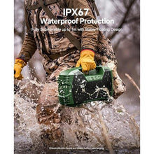 Load image into Gallery viewer, IPX7 Waterproof Outdoor Bluetooth Speaker, Wireless, 90W(Peak), 32H Playtime, Floating Design, Deep Bass &amp; Loud Stereo Sound, Portable with Handle, Rugged for Pool, Beach, Kayaking, Hiking, Green_7140
