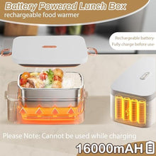 Load image into Gallery viewer, Iridesc Self Heating Lunch Box, 1L Battery Powered Lunch Box with Automatic Heating, 16000mAH Rechargeable Battery Provid Rapid Heating, Designed for Car, Office, Travel, Picnic &amp; outdoor, White_387

