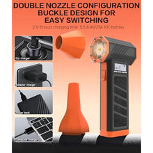 Load image into Gallery viewer, Irosiy Compressed Air Duster, 110000RPM Cordless Mini Duster, 4-Speed Adjustable, Rapid Charge, for Electronics, Home, Auto &amp; Outdoor Use, blackorangecolor_5407
