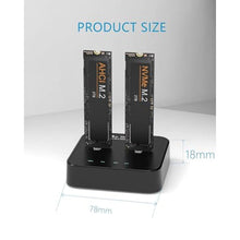 Load image into Gallery viewer, ISHEEP K3016P2 NVMe AHCI Cloner Duplicator, Dual Bay M.2 SSD Docking_1064

