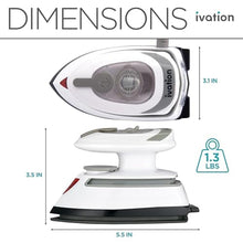 Load image into Gallery viewer, Ivation Travel Steam Iron | Mini Dual Voltage Dry Iron &amp; Clothes Steamer with Nonstick Soleplate, Temperature Control &amp; Indicator Light | Heats in Seconds, Small &amp; Compact, ETL Certified, 1.3 Lbs., White_446
