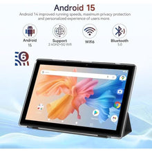 Load image into Gallery viewer, IWEGGO Android 15 Tablet, 10 Inch 12GB RAM+64GB ROM Tablets with Keyboard Mouse Case Stylus, 1.8Ghz Quad-core Processor, 8MP Camera, 6000mAh Battery, 1280*800 IPS HD Touchscreen, 5G WiFi6 Tablet Black, GBGBBlack_539
