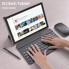 Load image into Gallery viewer, IWEGGO Android 15 Tablet, 10 Inch 12GB RAM+64GB ROM Tablets with Keyboard Mouse Case Stylus, 1.8Ghz Quad-core Processor, 8MP Camera, 6000mAh Battery, 1280*800 IPS HD Touchscreen, 5G WiFi6 Tablet Black, GBGBBlack_541
