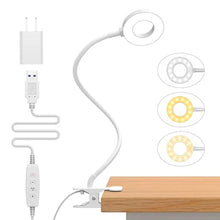 Load image into Gallery viewer, iZELL Book Light, Clip on Reading Light with Silicone Flexible Arm, Dimmable LED Lamparas Clamp on Workbench Desk for Studying Painting Crafting Drawing Makeup Nail Tech Puzzle Task - 27.6 White_1
