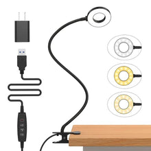 Load image into Gallery viewer, iZELL Desk Lamp, LED Reading Light with Clamp, 3 Color Modes &amp; 10 Brightness Flexible Arm Book Light for Kids Reading Book in Bed at Night Clip on Table, Computer, Zoom Meetings - 27.6 Black_1
