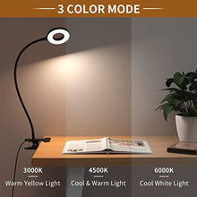 Load image into Gallery viewer, iZELL Desk Lamp, LED Reading Light with Clamp, 3 Color Modes &amp; 10 Brightness Flexible Arm Book Light for Kids Reading Book in Bed at Night Clip on Table, Computer, Zoom Meetings - 27.6 Black_6957
