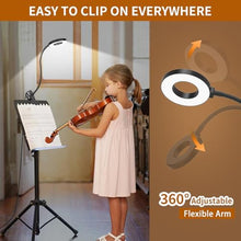 Load image into Gallery viewer, iZELL Desk Lamp, LED Reading Light with Clamp, 3 Color Modes &amp; 10 Brightness Flexible Arm Book Light for Kids Reading Book in Bed at Night Clip on Table, Computer, Zoom Meetings - 27.6 Black_6960
