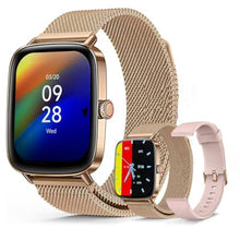 Load image into Gallery viewer, J-CD Smart Watch for Women, 1.85 inch Large Screen, Support Make Voice/Bluetooth/Sports Mode, Fitness Trackers/Heart Rate/Calories/Sleep Monitor, Compatible with Android/iOS, IP68 Waterproof, golden_1
