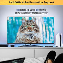 Load image into Gallery viewer, J-Tech Digital HDMI Splitter 1 in 2 Out 4K 120Hz 8K 60Hz, HDMI 2.1 Splitter Supports 8K Downscale to 4K 1080P, 3 EDID Modes, HDCP Compliant Compatible with HDR &amp; Dolby Vision [JTECH-8KSP12]_1274
