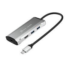 Load image into Gallery viewer, j5create USB C Hub - 4K 60Hz HDMI, 2 USB-A 10Gbps, USB-C 10Gbps with PD 100W, Ethernet, | Multiport Adapter for MacBook, ChromeBook, XPS, Surface Pro (JCD392)_1
