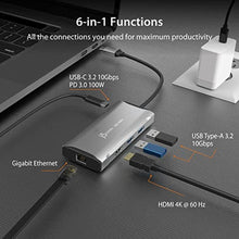 Load image into Gallery viewer, j5create USB C Hub - 4K 60Hz HDMI, 2 USB-A 10Gbps, USB-C 10Gbps with PD 100W, Ethernet, | Multiport Adapter for MacBook, ChromeBook, XPS, Surface Pro (JCD392)_3400
