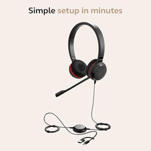 Load image into Gallery viewer, Jabra Evolve 20 SE Wired Dual-Ear Headset with Microphone for Work, USB-A and USB-C Wired Headphones, Microsoft Teams Certified, On-Ear Comfort, Connects to Laptops, iPhone &amp; Android Devices, Mono_3647
