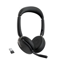 Load image into Gallery viewer, Jabra Evolve2 65 Flex Wireless Stereo Headset - Bluetooth, Noise-Cancelling ClearVoice Technology &amp; Hybrid ANC - Works with All Leading UC Platforms Such As Zoom &amp; Google Meet - Black_1
