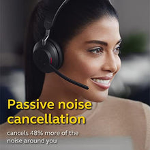 Load image into Gallery viewer, Jabra Evolve2 65 MS Wireless Headphones with Link380a, Stereo, Black Wireless Bluetooth Headset for Calls and Music, 37 Hours of Battery Life, Passive Noise Cancelling Headphones_6334
