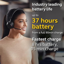 Load image into Gallery viewer, Jabra Evolve2 65 UC Wireless Headset with Link380a, Mono, Black Wireless Bluetooth Headset for Calls and Music, 37 Hours of Battery Life, Passive Noise Cancelling Headphones_6326
