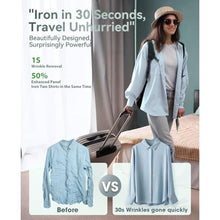Load image into Gallery viewer, Jack Rose Travel Steamer for Clothes,100-220V Portable Iron,15s Heat Up,Steamer Iron 2 In 1, Travel Size,Large Ceramic Heat Panel,for Global and Europe, Green_1500
