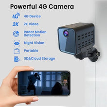 Load image into Gallery viewer, javiscam 4G No WiFi Security Camera, Cellular Security Camera, SIM Inserted, 2K QHD Indoor Camera, Radar Motion, 20-Day Standby Time, Indoor/Car/Trail Use, Portable &amp; Reliable Security Solution_1007
