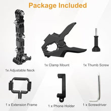 Load image into Gallery viewer, Jaws Flex Clamp Mount Adjustable Camera Clip Mount Fence Mounts for DJI Osmo Pocket 3 2 Action 5 4 3, for GoPro Hero 13, 12, 11, 10, 9, 8, 7, 6, 5, 4 and Other Action Cameras, Black_3455
