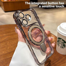 Load image into Gallery viewer, JBJZYZZ Magnetic for iPhone 17 Pro Max Case Clear,Invisible Ring Stand,Built-in Camera Lens Protector, Compatible with MagSafe,Shockproof Case for 17 ProMax,Titanium_1090

