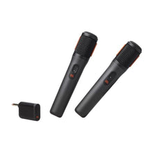 Load image into Gallery viewer, JBL PartyBox Wireless Mic - 2X Digital Wireless Microphones, Rechargeable Battery (20hrs - 700mAh), Clear Voice, Crisp Sound, Stable 2.4GHz Connection, Compatible with All PartyBox Speakers (Black), JBLPartyBoxWirelessMics_1
