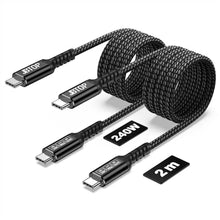 Load image into Gallery viewer, JBTOP 80Gbps USB c to USB c 4.0 for Thunderbolt 5 Cable 6.6ft(2packs), Black_1
