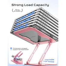 Load image into Gallery viewer, JCZT Adjustable Laptop Stand for Desk, Metal Foldable Laptop Riser, Portable Laptop Holder Mount, Ventilated Cooling Computer Notebook Stand for MacBook Air Pro, All 10-16'' Notebooks Laptops, Pink_141
