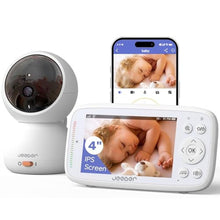Load image into Gallery viewer, jeeber 2.4GHz WiFi Baby Monitor,1080P,4" IPS Display, PTZ 360View, white_1
