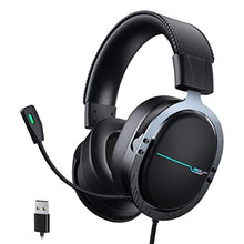 Load image into Gallery viewer, Jeecoo J75 USB Gaming Headset for PC - 7.1 Surround Sound, Retractable Clear Microphone, Ultra-Soft Memory Foam Ear Pads, Flowing LED Lighting - Compatible with Laptops Desktop Computers_1
