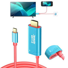 Load image into Gallery viewer, JEMDO Switch 2 Dock HDMI Cable,4K 60 Hz 18 Gbps USB C to HDMI 2.0 6.6 ft,100 W PD Play While Charging,Portable Travel TV Adapter Compatible with Nintendo Switch 2(Only Below V21.0.0)/2017/OLED, Blue_1
