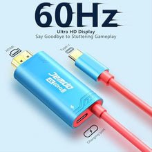 Load image into Gallery viewer, JEMDO Switch 2 Dock HDMI Cable,4K 60 Hz 18 Gbps USB C to HDMI 2.0 6.6 ft,100 W PD Play While Charging,Portable Travel TV Adapter Compatible with Nintendo Switch 2(Only Below V21.0.0)/2017/OLED, Blue_144

