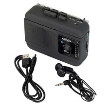 Load image into Gallery viewer, JENSEN MCR-60 MCR-60 Portable Personal Cassette Player/Recorder with AM/FM Radio, Bluetooth, and Earbuds, Black_642
