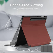 Load image into Gallery viewer, JETech Case for Samsung Galaxy Tab S8 Plus 2022 / S7 FE 2021 / S7 Plus 2020 12.4-Inch with S Pen Holder, Slim Folio Stand Protective Tablet Cover, Multi-Angle Viewing (Wine)_7889
