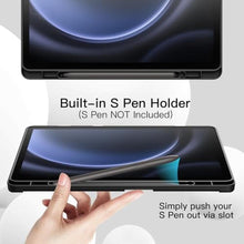 Load image into Gallery viewer, JETech Case for Samsung Galaxy Tab S9 FE+ / S9 FE Plus 12.4-Inch with S Pen Holder, Soft TPU Tri-Fold Stand Protective Tablet Cover, Support S Pen Charging, Auto Wake/Sleep (Black)_7411
