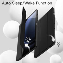 Load image into Gallery viewer, JETech Case for Samsung Galaxy Tab S9 FE+ / S9 FE Plus 12.4-Inch with S Pen Holder, Soft TPU Tri-Fold Stand Protective Tablet Cover, Support S Pen Charging, Auto Wake/Sleep (Black)_7413
