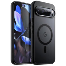 Load image into Gallery viewer, JETech Magnetic Case for Google Pixel 9/9 Pro 2024, Compatible with MagSafe, Translucent Matte Back Shockproof Phone Cover (Black), Obsidian_1
