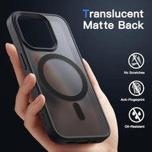 Load image into Gallery viewer, JETech Magnetic Case for iPhone 15 Pro Max 6.7-Inch Compatible with MagSafe, Translucent Matte Back Slim Shockproof Phone Cover (Black)_7566
