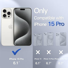 Load image into Gallery viewer, JETech Matte Case for iPhone 15 Pro 6.1-Inch, Shockproof Military Grade Drop Protection, Frosted Translucent Back Phone Cover, Anti-Fingerprint (White)_1303
