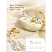 Load image into Gallery viewer, JewelPods C3 Wireless Bluetooth Earbuds, Jeweled Open-Ear Headphones, Gold_780
