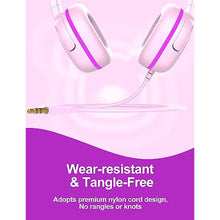 Load image into Gallery viewer, Jimonyer Kids Headphones for School, 3.5mm Jack Wired Headphones for Kids with Safe Volume Limiter, HD Stereo Sound On-Ear Girls Boys Toddler Headphone for Tablet, iPad, Kindle(Pink)_7854
