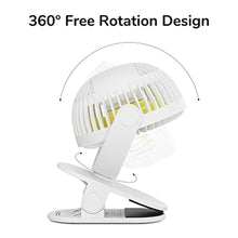 Load image into Gallery viewer, JISULIFE Clip on Desk Fan, Small USB Plug in Fan, Personal Cooling Table Fan with Strong Wind, 4 Speed Modes, Ultra Quiet, Sturdy Clamp Mini Fan for Office Home Dorm Bedroom (White)_795
