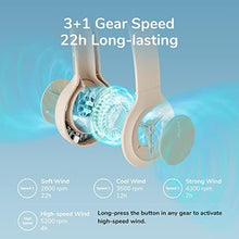 Load image into Gallery viewer, JISULIFE Portable Neck Fan, 4500mAh Bladeless Personal Neck Fan USB Rechargeable Wearable Fan, 3+1 Speeds, Upgraded Airflow &amp; Ultra-quiet, Sweatproof Neck Brace &amp; Hands-free Adjustable Design-Brown_275
